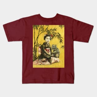 Vintage Geisha And Demon Kids T-Shirt